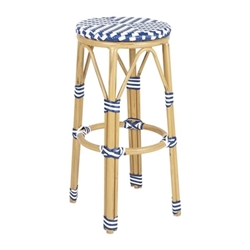 Bolero Parisian Style PE Rattan Bar Stools Blue (2 Pack)
