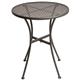 Bolero Round Steel Patterned Bistro Table Grey 600mm