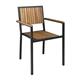 Bolero Steel & Acacia Armchair (Pack of 4)