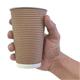 Fiesta Recyclable Coffee Cups Ripple Wall Kraft 455ml / 16oz (500 Pack)