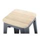 Bolero Bistro High Stools with Wooden Seat Pad Gun Metal (4 pack)