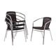 Bolero Aluminium and Black Wicker Chairs Black (4 pack)