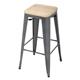 Bolero Bistro High Stools with Wooden Seat Pad Gun Metal (4 pack)
