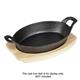 Olympia Hevea Board for Cast Iron Oval Eared Dish 260x165mm for FW817