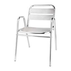 Bolero Aluminium Stacking Chairs Arched Arms (4 Pack)