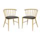 Bolero Harrowdene Padded Metal Side Chairs Wood Effect (2 pack)