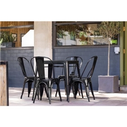 Bolero Bistro Steel Side Chairs Black (4 pack)