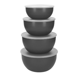 KitchenAid Prep Bowls with Lids Charcoal Grey (4 Pack)