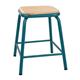 Bolero Cantina Low Stools with Wooden Seat Pad Teal (4 pack)