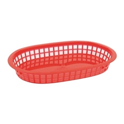 Olympia Oval Polypropylene Food Basket Red (6 Pack)