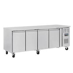 Polar U-Series Slimline Four Door Counter Fridge 449Ltr