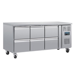 Polar U-Series Six Drawer Gastronorm Counter Fridge