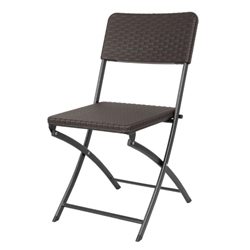 Bolero Rattan Folding Chairs Brown (2 pack)