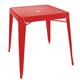 Bolero Bistro Square Steel Table Red 668mm (Single)