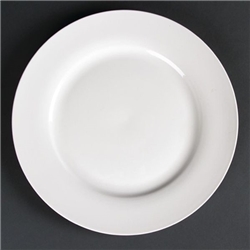 Olympia Lumina Wide Rim Round Plates White 270mm (4 pack)