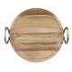 Olympia Round Dish Acacia Wood Metal Handles 345x305x80mm