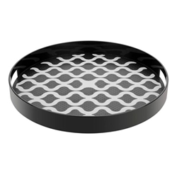Olympia Kristallon PC Round Non Slip Tray With Handles 355mm