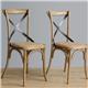 Bolero Natural Bentwood Chairs with Metal Cross Backrest (2 pack)
