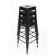 Bolero Bistro Steel High Stool Black (4 pack)