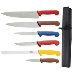 Hygiplas Colour Coded 6-Piece Chef Knife Set with Wallet