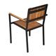 Bolero Steel & Acacia Armchair (Pack of 4)