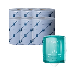 Tork Reflex M4 Centrefeed Tissue 2-Ply 150m Blue (Pack of 6) 473263 - FREE Centrefeed Dispenser