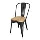 Bolero Bistro Side Chairs with Wooden Seat Pad Black (4 Pack)