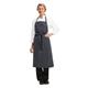 Chef Works Premium Woven Bib Apron Navy & White Stripe