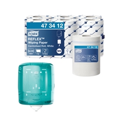 Tork Reflex M4 Centrefeed Wiping Paper 1-Ply 114m (Pack of 6) 473412 - FREE Centrefeed Dispenser