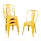 Bolero Bistro Steel Side Chairs Yellow (4 pack)
