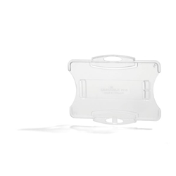 Durable Security Pass ID Card Holders for Lanyards - 10 Pack - Clear