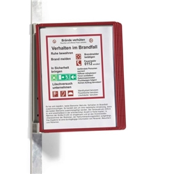 Durable Vario Wall 5 Panel Magnetic Display Document Holder - A4 Red - Image 6