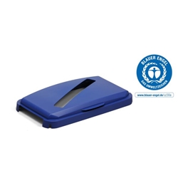 Durable 60L Hinged Bin Lid Blue - Slot for Easy Recycling - DURABIN