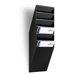 Durable Black Flexiboxx 6 Wall Mounted Literature Tray | A4 Portrait Holder | - Image 5