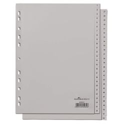 Durable Index Dividers 1-52 A4 Portrait, Grey, Made from Polypropylene | Clear Label Tabs with Numbers, Pre-punched Holes, 215/130 x 297mm, Made in Poland - Image 6