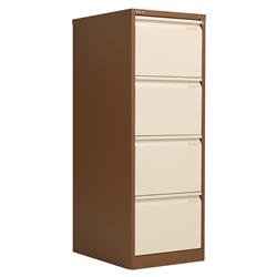 Bisley 4 Drawer Classic Steel Filing Cabinet - Coffee Cream Ref BS4EC/C