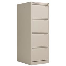 Bisley Filing Cabinet 4 Drawer Goose Grey 470x622x1321mm Ref 1643-av4