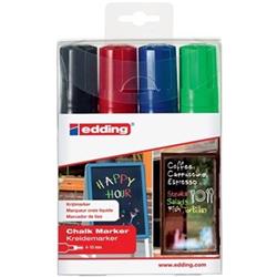 Edding 4090 Chalk Markers Chisel Tip Assorted Pack of 4