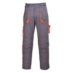 Mens Portwest Texo Contrast Trouser Grey, XXL, Tall Fit