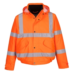 Orange Hi-Vis Bomber Jacket (Orange) Small