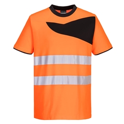 Pw2 Orange/Black Hi-Vis T-Shirt Short Sleeve ( & Black) 4XL