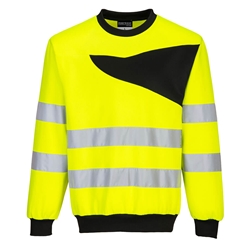 PW2 Hi-Vis Crewneck Sweatshirt (Yellow & Black) XXL