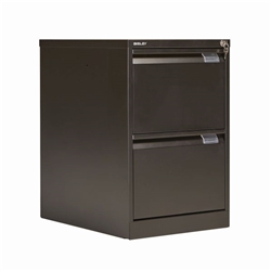 Bisley 2 Drawer Filing Cabinet Lockable 470x622x711mm Black BS2E BLACK