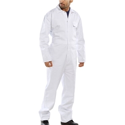 Beeswift Click Boilersuit Cotton Drill White 52 CDBSW52