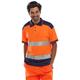 Beeswift PK Two Tone High Visibility Short Sleeve Polo Shirt Orange/Navy Blue 3XL CPKSTTENOR3XL