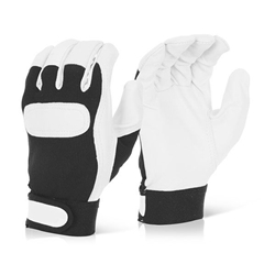 Beeswift Drivers Gloves with Knitted Back Black & White Medium DGVCm