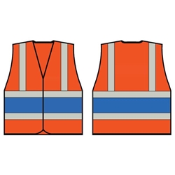 Beeswift High Visibility Vest Orange/Royal Blue 2XL HVVA2RB2XL