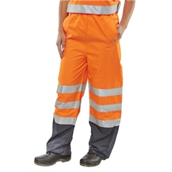 Beeswift Belfry Hi Vis Trousers Orange/Navy Blue 3XL BETORN3XL