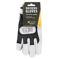 Beeswift Drivers Gloves 1Pr Soft Grain Leather Black Large BS051L