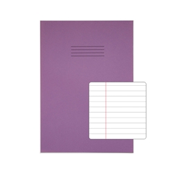 RHINO 13 x 9 A4+ Exercise Book 80 Page, Purple, F8M